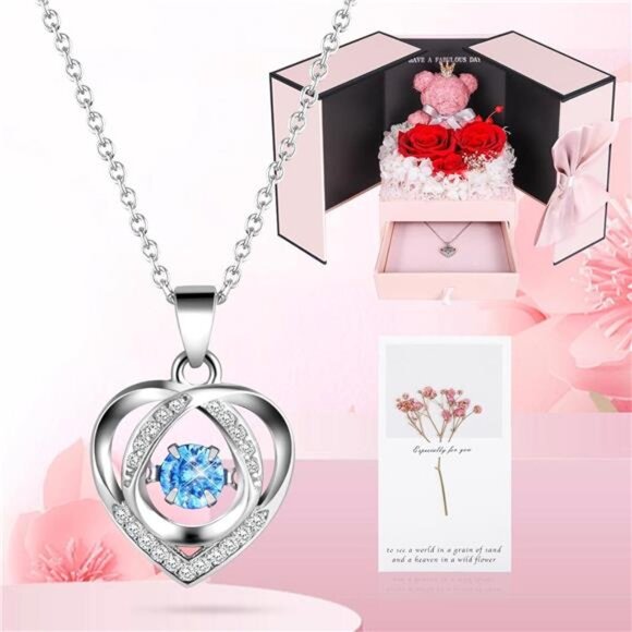 ADDWel Preserved Rose Gifts for Her, Forever Real Flowers with Sterling Silver - Picture 4 of 7